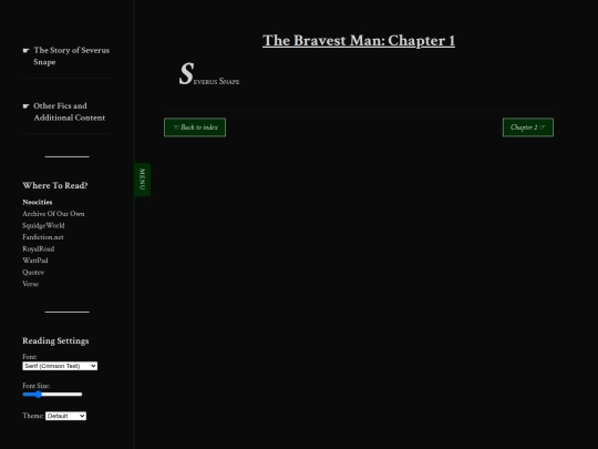 snape/bravest-man/ch1 screenshot