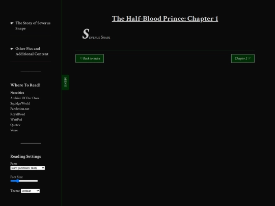 snape/halfblood-prince/ch1 screenshot