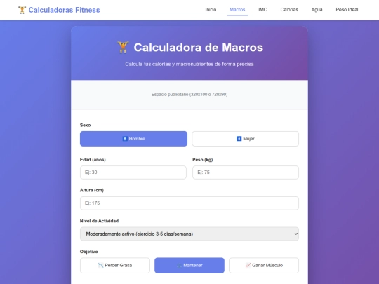 MacroCalculator /calculadora-macros screenshot