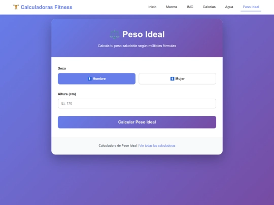 MacroCalculator /calculadora-peso-ideal screenshot