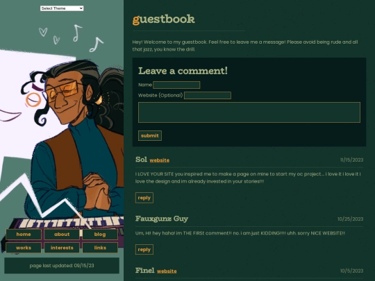 guestbook screenshot