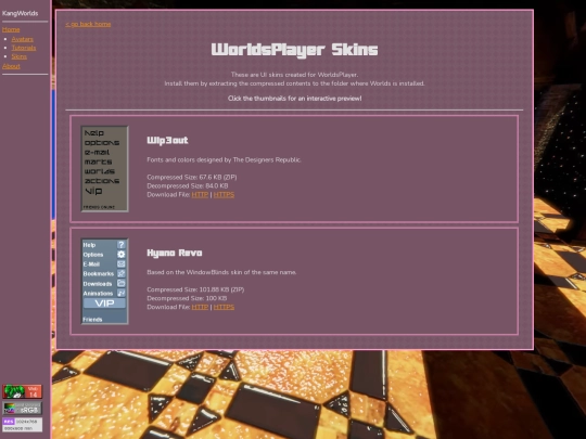 skins screenshot