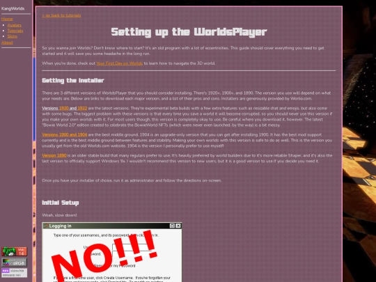 tutorials/setup screenshot