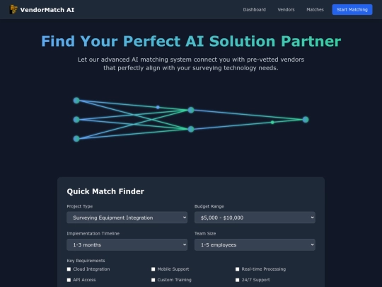 ai/showcase/vendor-match screenshot
