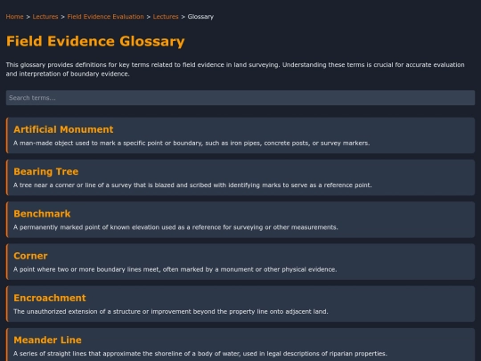 app/ce/lectures/field-evidence/glossary screenshot