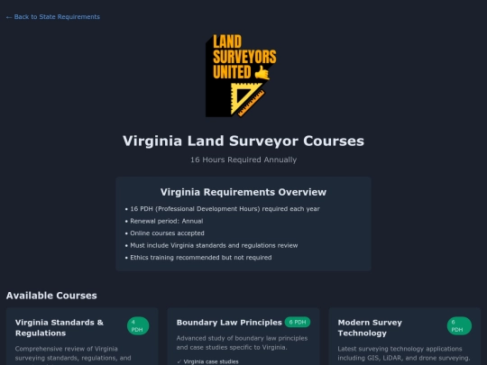 app/ce/overviews/virginia-courses screenshot