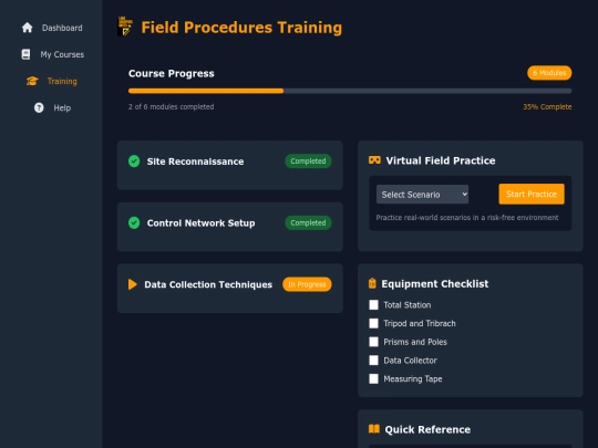 app/ce/portals/resources/equipment/field-procedures screenshot