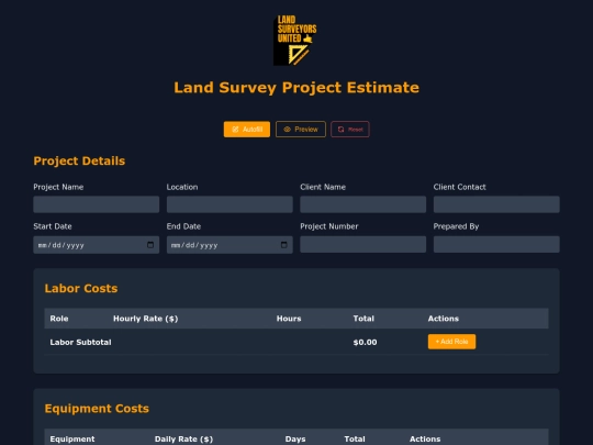 app/projectestimate screenshot