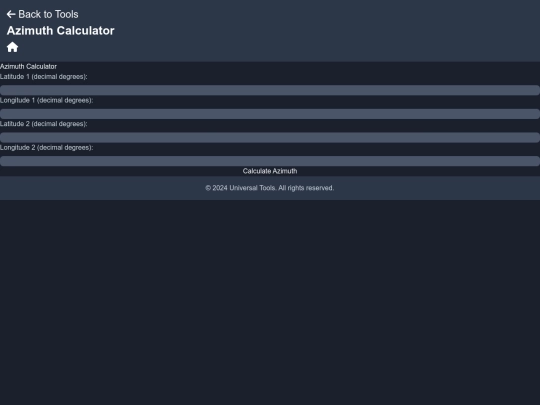 app/universal/azimuth-calculator screenshot
