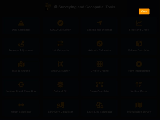 app/universal/surveyor-tools screenshot