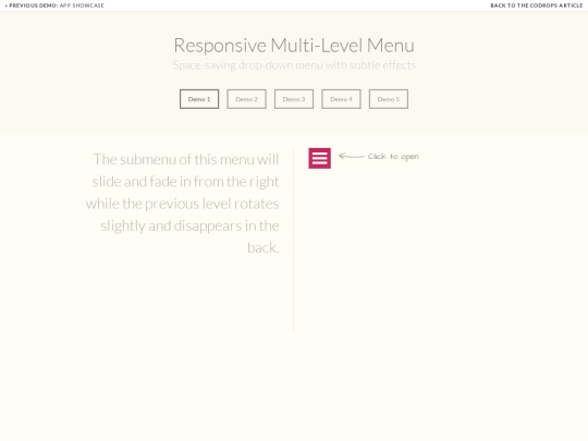 menu screenshot