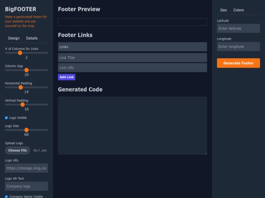 templates/footergen screenshot