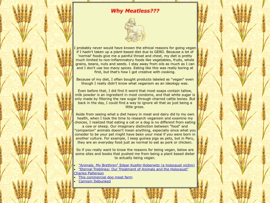 Veganism/WhyMeatless screenshot