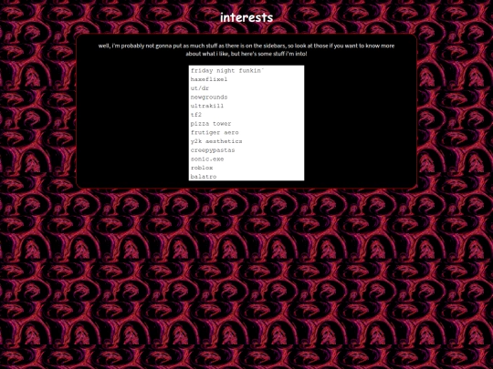interests screenshot
