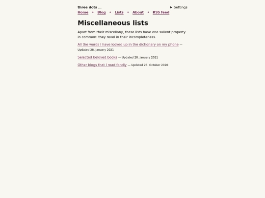 lists screenshot