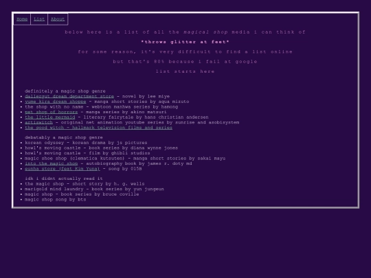 list/list screenshot