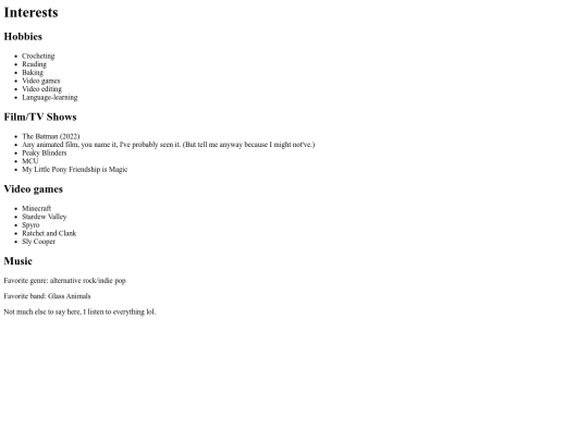 interests screenshot