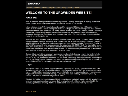 blog/welcome screenshot