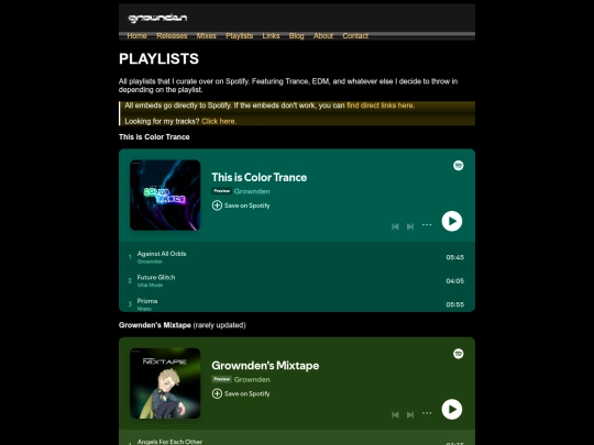 playlists screenshot
