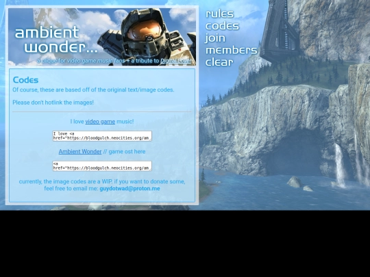ambientwonder/codes screenshot