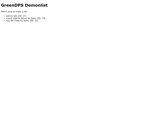 demonlist screenshot
