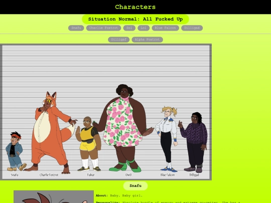 snafu/characters screenshot