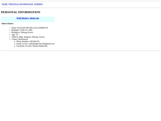 personal information screenshot