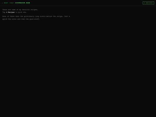 mobile-recipes screenshot