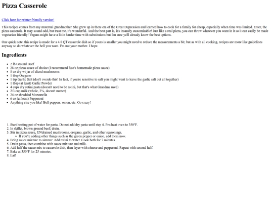 recipes/pizza-casserole screenshot