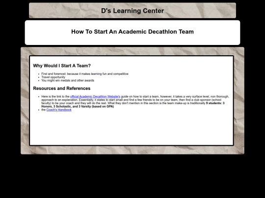 Learning Center Pages/Decathlon screenshot