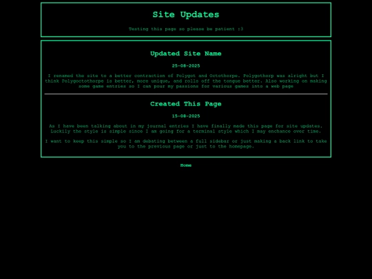 site-updates screenshot