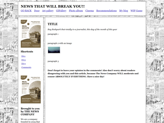 news/unserioustemplate screenshot