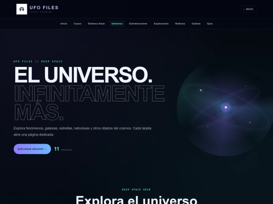 Ufo files/Paginas/Universo screenshot