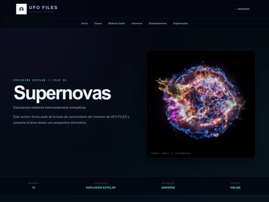 Ufo files/Paginas/Universo/supernovas screenshot