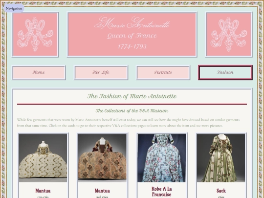 fun-stuff/shrines/marie-antoinette/fashion screenshot