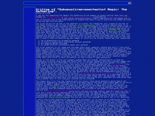 literature/SukupuolirepresentaatiotMagic screenshot