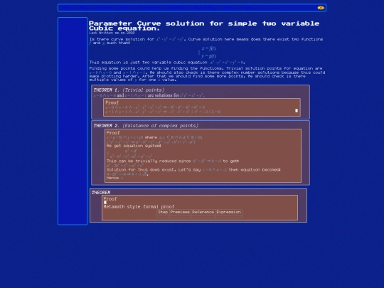math/ParameterCurveSolutionForSimpleTwoVariableCubicEquation screenshot