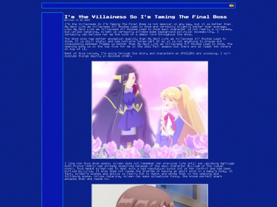 reviews/ImTheVillainessSoImTamingTheFinalBoss screenshot