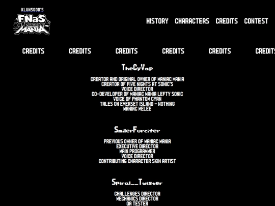 Credits screenshot