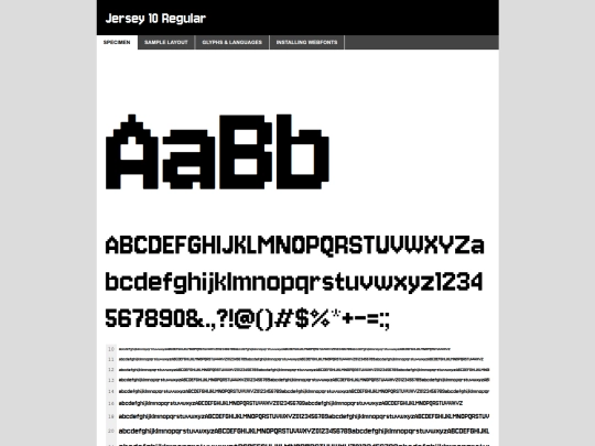 Fonts/webfontkit-20260108-205909/jersey10-regular-demo screenshot