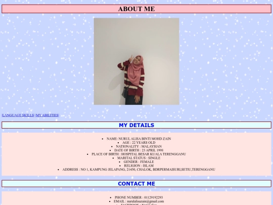 ABOUT ME screenshot