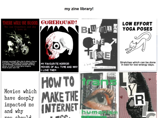 zines screenshot