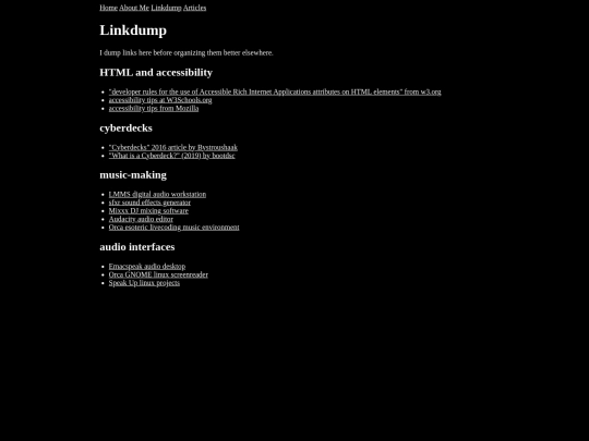 links screenshot