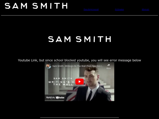 samsmithmainpage screenshot