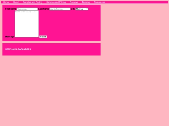 final website/booking screenshot