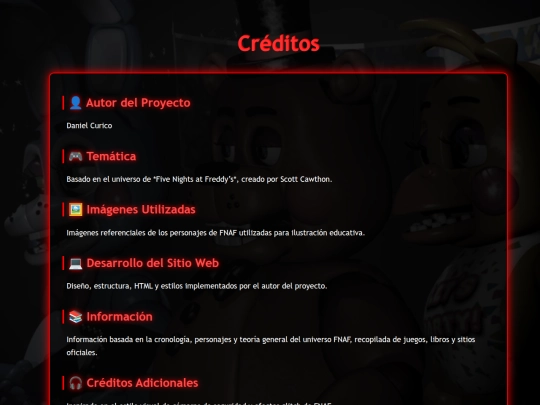 Créditos screenshot