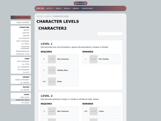 PLANTILLA/world/character-levels screenshot