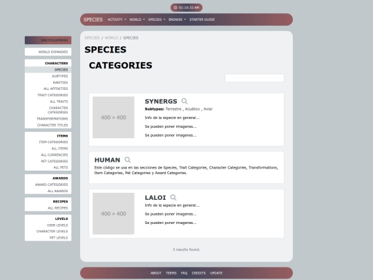 PLANTILLA/world/species screenshot
