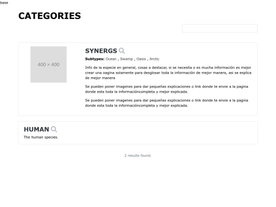 TEST/Categorias screenshot