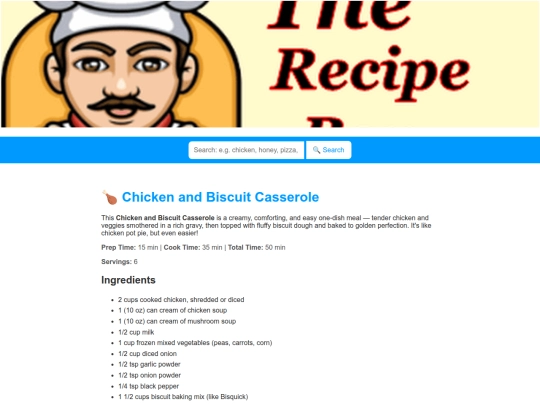 chickenandbiscuitcasserole screenshot